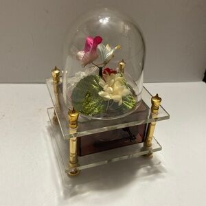 Vintage Twirly Butterflies On Flowers Music Box